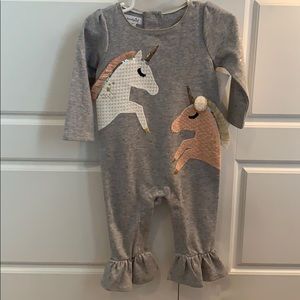 NWT mudpie Unicorn One Piece 9-12M